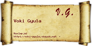 Voki Gyula névjegykártya